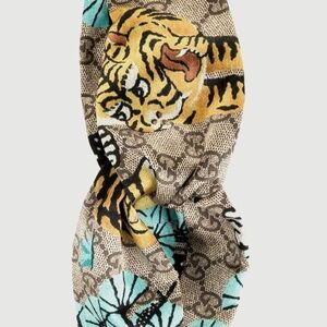 Authentic Gucci silk headband / scarf GG Supreme Bengal Tiger - NWT